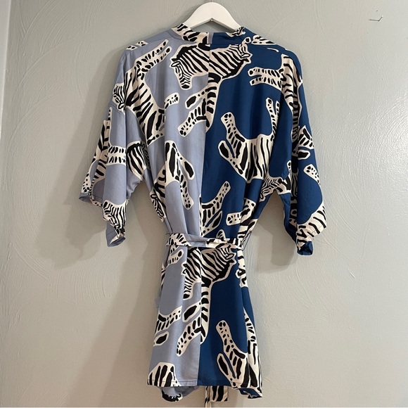 EMERSON FRY INDIA COLLECTION FETE KIMONO - ZEBRA LAPIS size S/XS - Picture 9 of 12